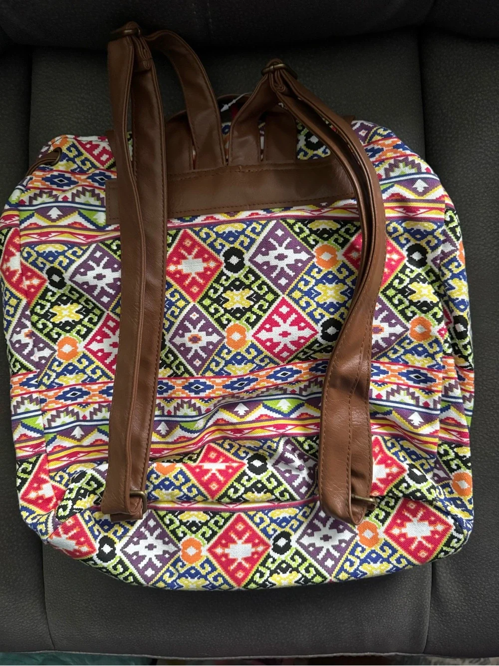 Southwestern Canvas Backpack - Multicolor